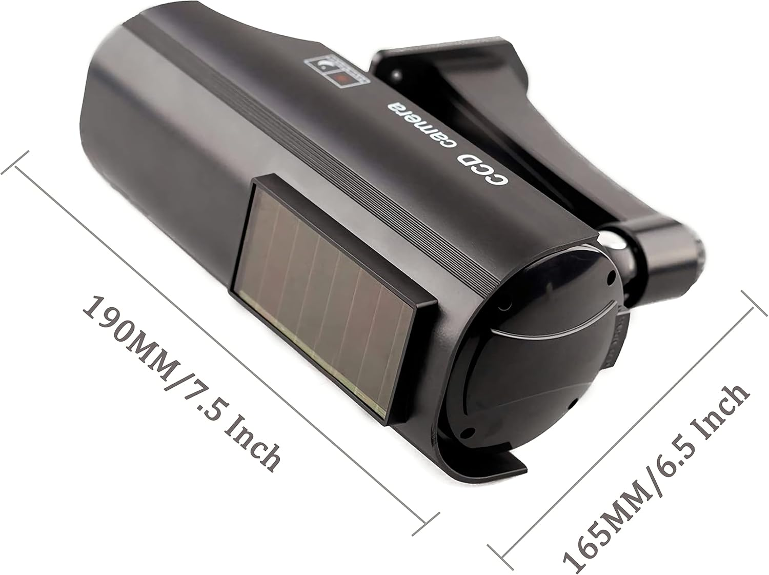 YSUCAU Solar Powered Bullet Dummy Fake Simulated Surveillance Security CCTV Dome Camera Indoor/Outdoor Use with Flashing Red LED Light & Warning Security Alert Sticker Decal, 2 Packs, Black image number 2