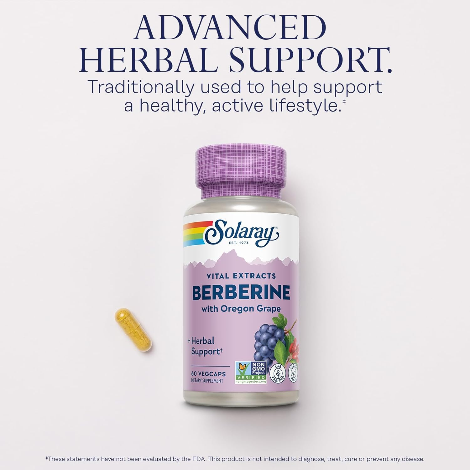 Solaray Advanced Formula Berberine Root Extract with Oregon Grape, 60 Vegcaps image number 2