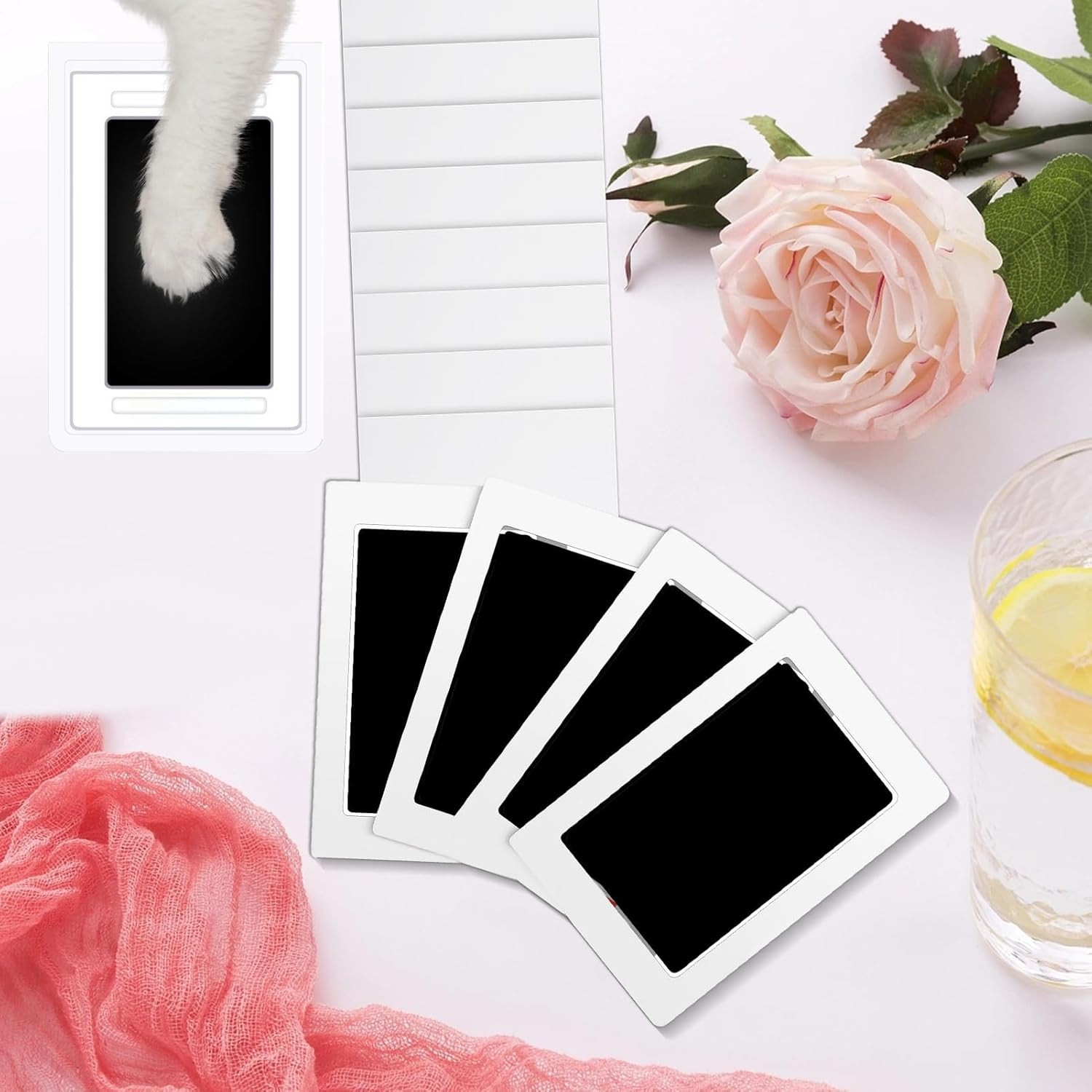 Title: Inkless Baby Hand and Footprint Kit,4-Pack Inkless Dog Paw Print Kit | Clean Touch Pet Foot Printing Set Home Table Ornament for Birthday image number 1