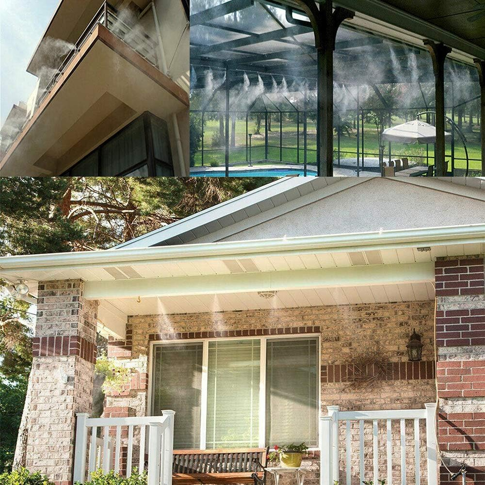 20 Pack Brass Misting Nozzles Heads, Low Pressure Atomizing Misting Sprayer for Patio Lawn, Landscaping, Dust Control, Outdoor Cooling Mister System, 0.016"(0.4Mm) Orifice, 10/24 UNC image number 2