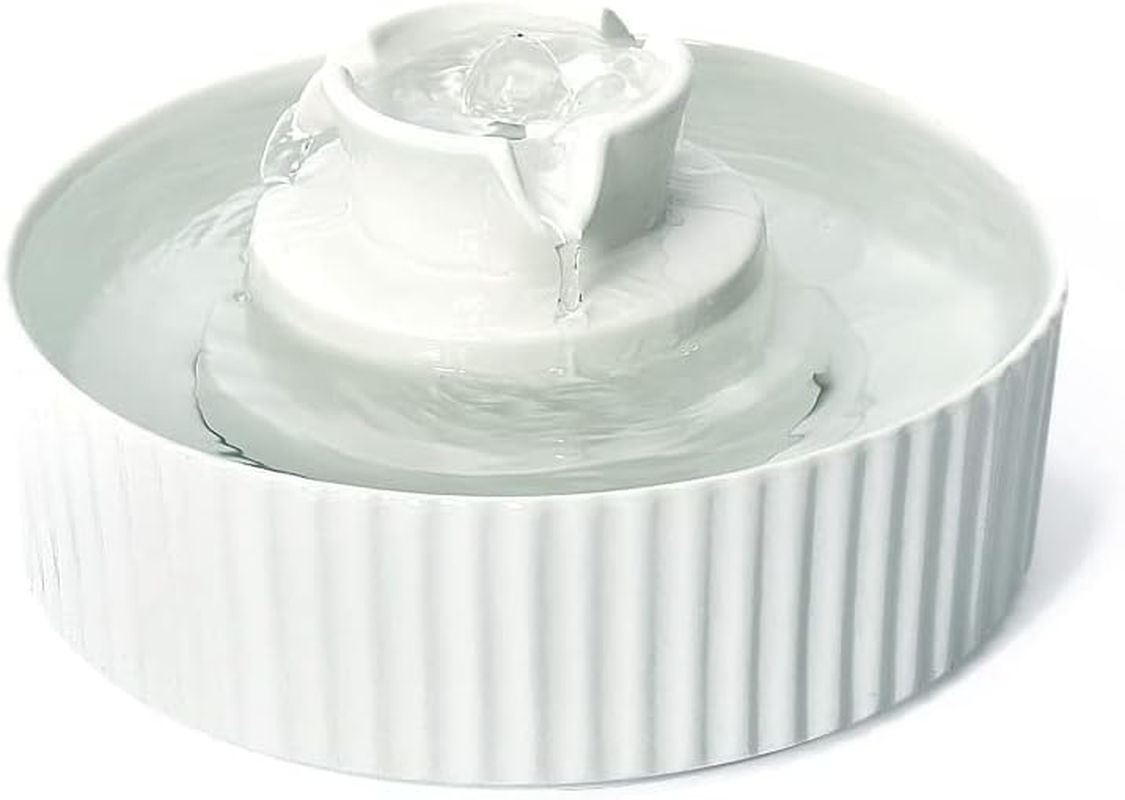 YES4PETS Porcelain Electric Pet Water Fountain Dog Cat Ceramic Water Feeder Bowl Dispenser image number 4