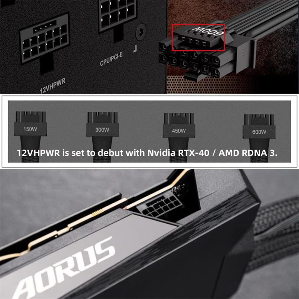 NFHK 12VHPWR ATX3.0 PCI-E 5.0 Power Modular Adapter to Three ATX 8P for 4080 5090TI 16Pin 12+4P Graphics Card with 90 Degree Angle image number 2