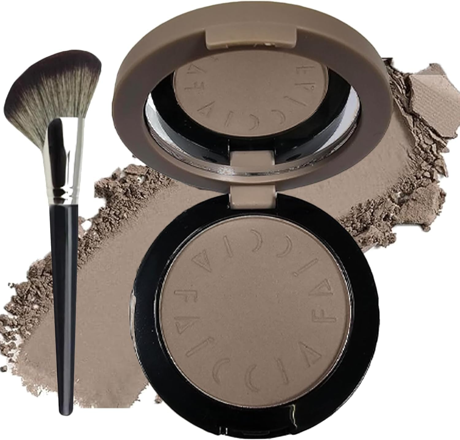 Okerker Cool Toned Contour Palette with Mirror, Grey Contour Powder for Pale Light Cool Toned Skin, Nose Contouring Bronzer Powder with Brush image number 5