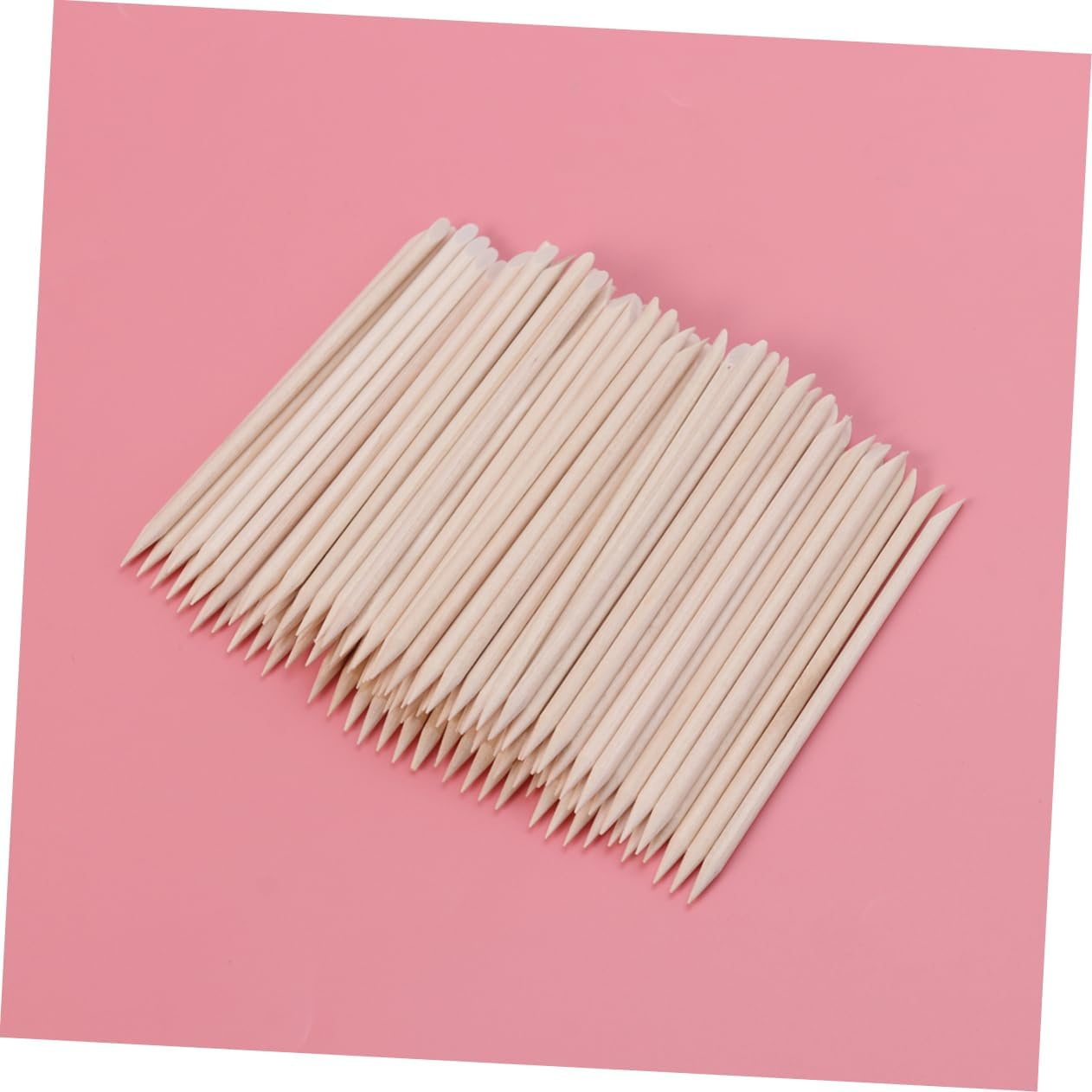 Minkissy 100Pcs Orange Wood Sticks Wood Cuticle Sticks Double Sided Nail Sticks Manicure Pedicure Tool image number 3