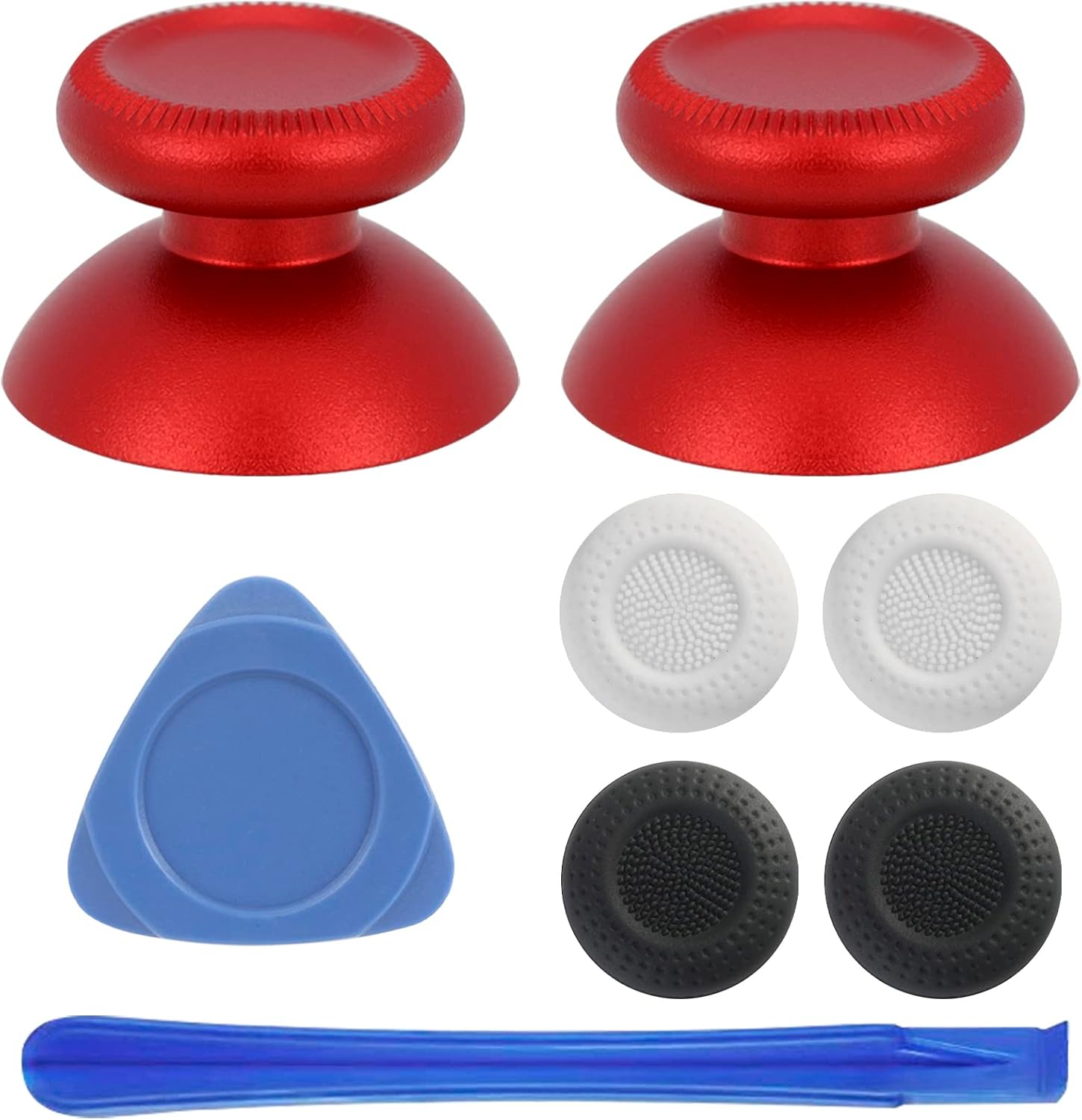 Vrbrother 2Pcs Replacement Rocker Metal Analog Joystick Thumbstick Mushroom Caps Repair for Meta Oculus Quest 2 (Black) - Black,Silver image number 5