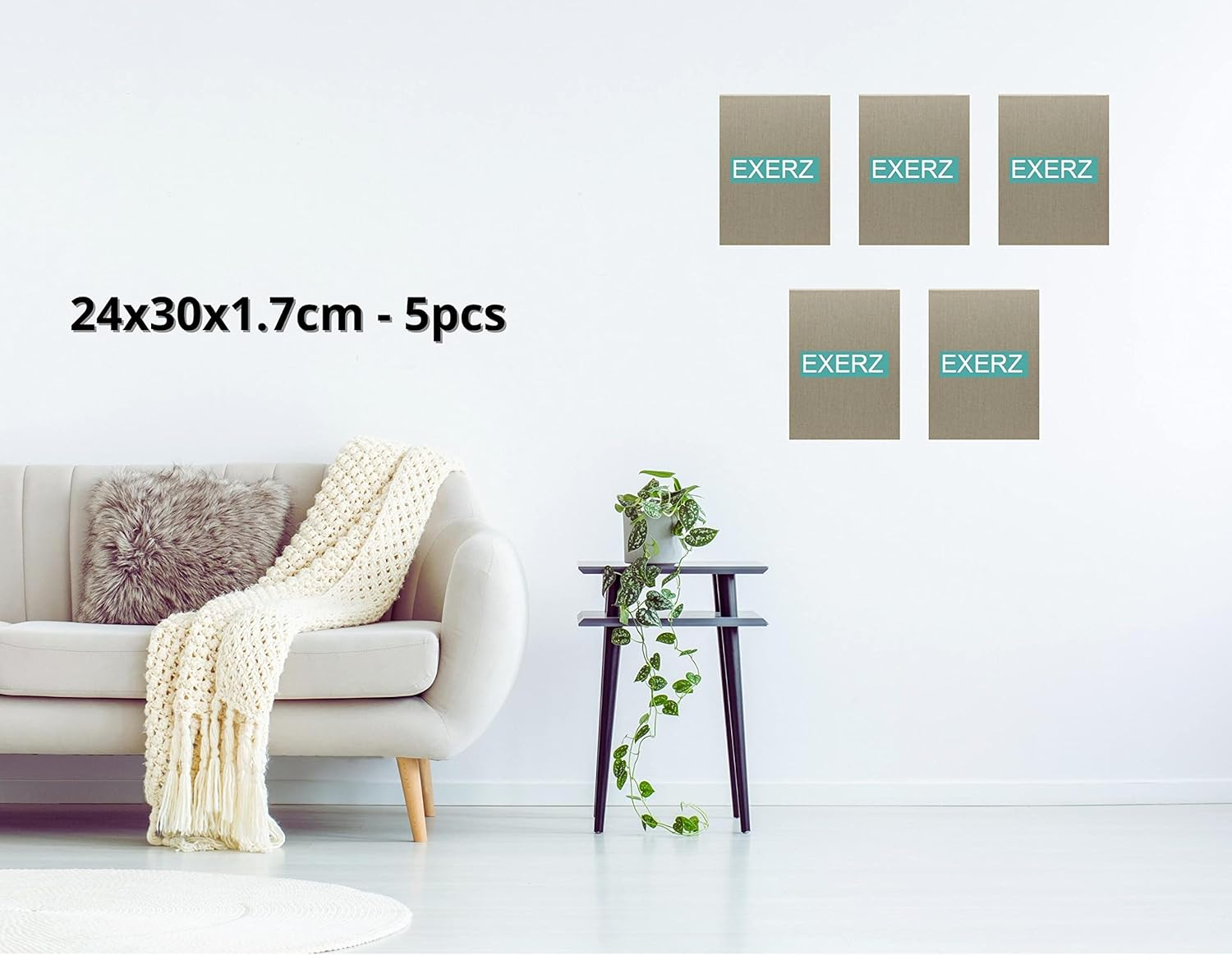 Exerz 24X30Cm Linen Canvas 5Pk - Stretched Canvas Framed 1.7Cm Pre-Stretched Artist Canvas - 280GSM 100% Linen Triple Primed/Acid Free/Medium Grain - Acrylic & Oil