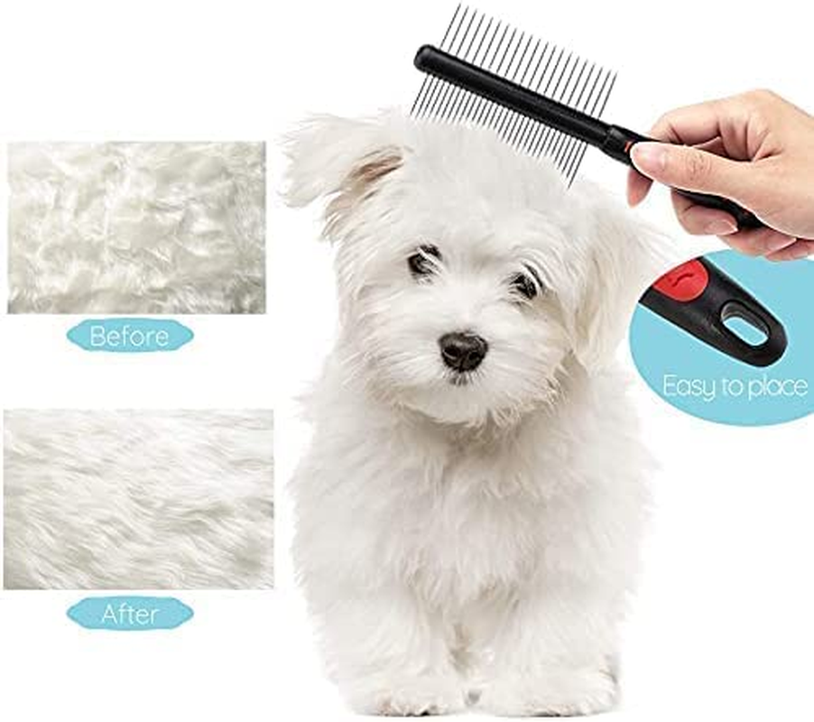 Dog Cat Comb, Bubuxy Pet Cat Dog Grooming Brush Pet Cat Dog Grooming Comb Trimmer Tool, Double Sided Fur Rake Tool