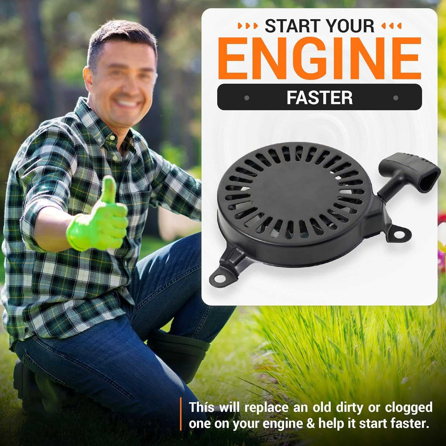 14 165 07-S Recoil Starter Pull Start Fit for Kohler XT149 XT173 XT650 XT675 XT775 XT800 XT-6 XT-7 Lawn Mower - Replace 14 165 01, 14 165 01-S, 14 165 07