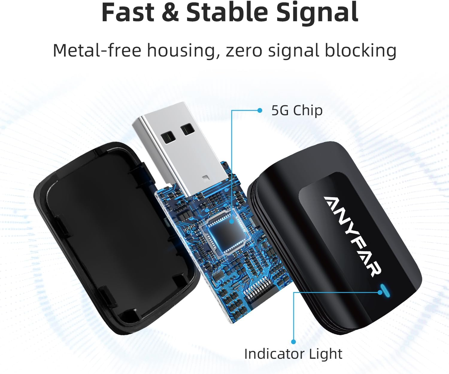 ANYFAR C5 2 in 1 Wireless Carplay & Andriod Auto Adapter, Converts Vehicle Original Wired Feature to Wireless, for Iphone & Android Phone, Mini Design Car Play Dongle, No Lag & Stable Connection image number 3