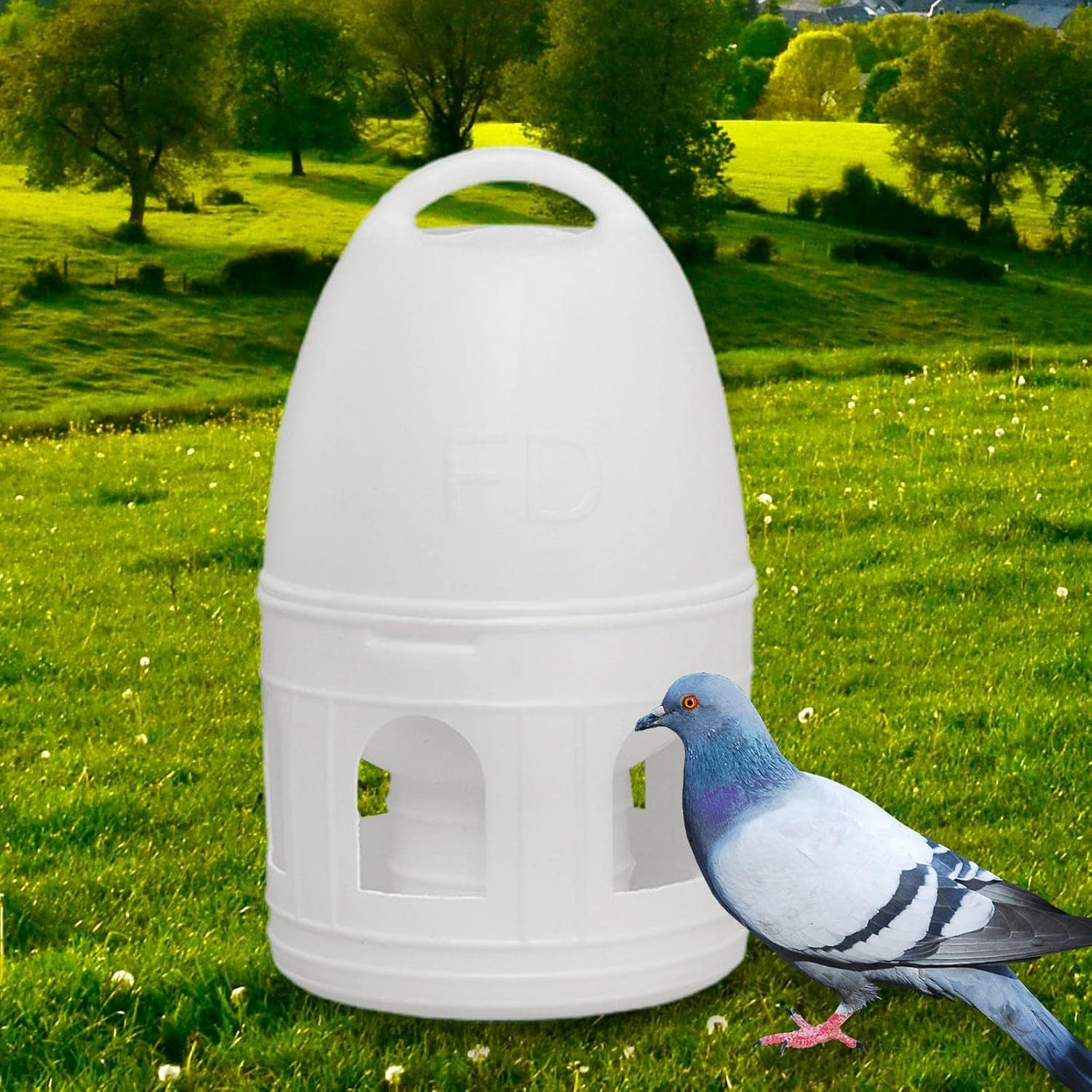 Wyhqgn Bird Water Drinker, Parakeet, Pigeon, Parrot, Duck, Chicken, Pigeon, Water Dispenser, Automatic Feeder, Large Capacity Drinker And, White 5L image number 4