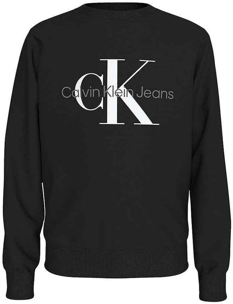 Calvin Klein Kids Monogram Terry Cotton Sweatshirt, Black, 4 image number 1