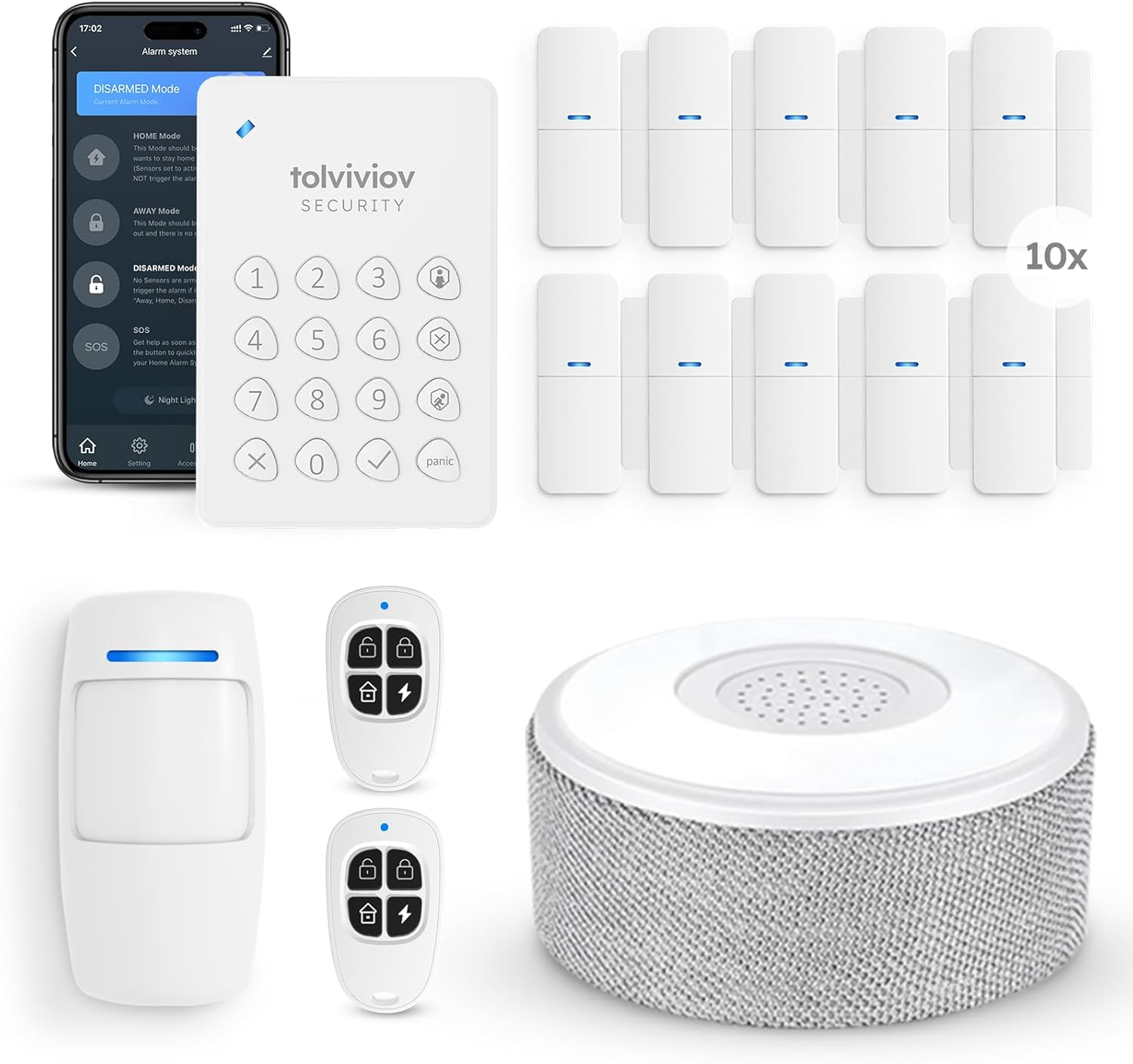 Tolviviov Alarm System for Home Security, DIY Door Alarm Security Systems, Smart App Alerts, 15Piece Kit, No Monthly Fee, Wifi Alarm, Door Window Motion Sensor, for Home Security, and Kids Safety image number 5