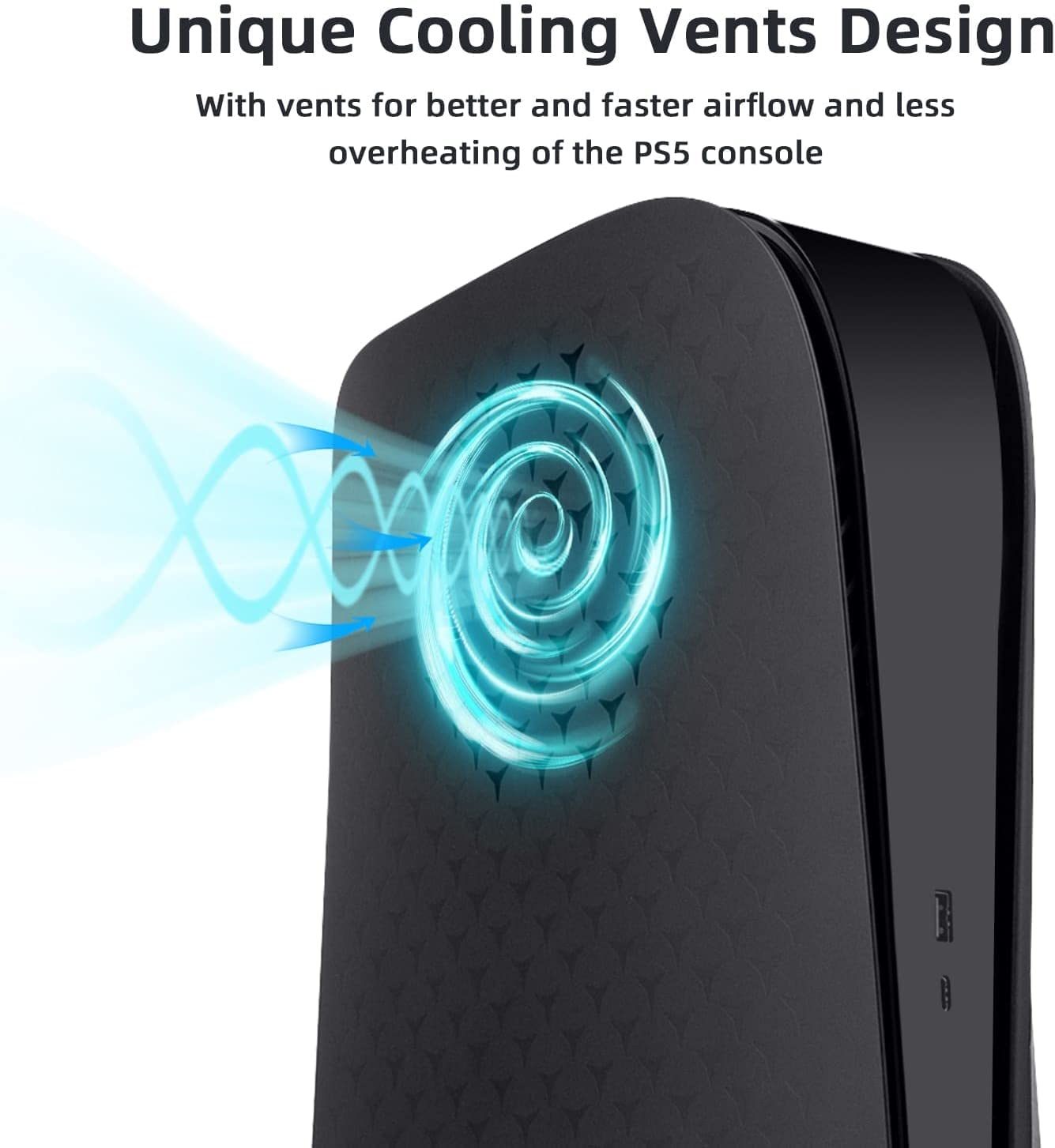 Mcbazel Disc Panel for PS5 Disc Edition, PS5 Faceplate with Cooling Vents Version Replacement Side Plate Hard ABS Defend It from Dust Scratches Damage PS5 Plate Case Cooling Matte(Not for PS5 Slim) image number 5