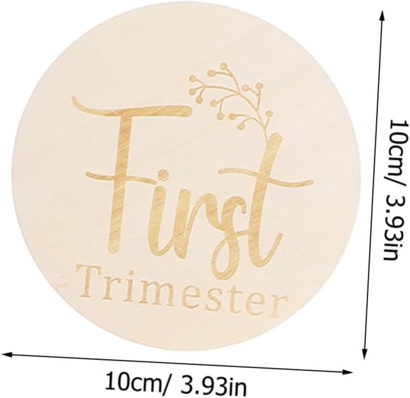 11Pcs Double Sided Wooden Pregnancy Journey Weekly Milestone Discs for Expecting Mothers Baby Weekly Milestone Signs Photo Props Newborn Tracking Set image number 2