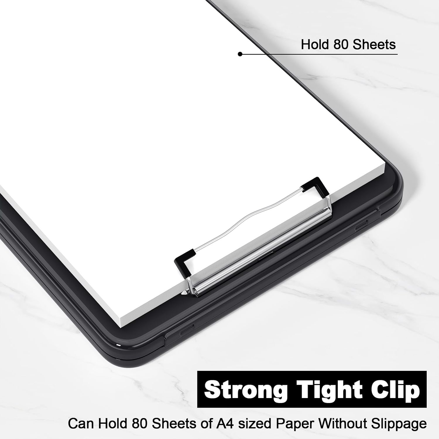 Hongri Clipboard with Storage, 8.5 X 11 Nursing Clip Board Foldable Storage for Nurses, Lawyers, Students, Classroom, Office, School, Size 13.4 X 9.4 X 0.9 In, Black