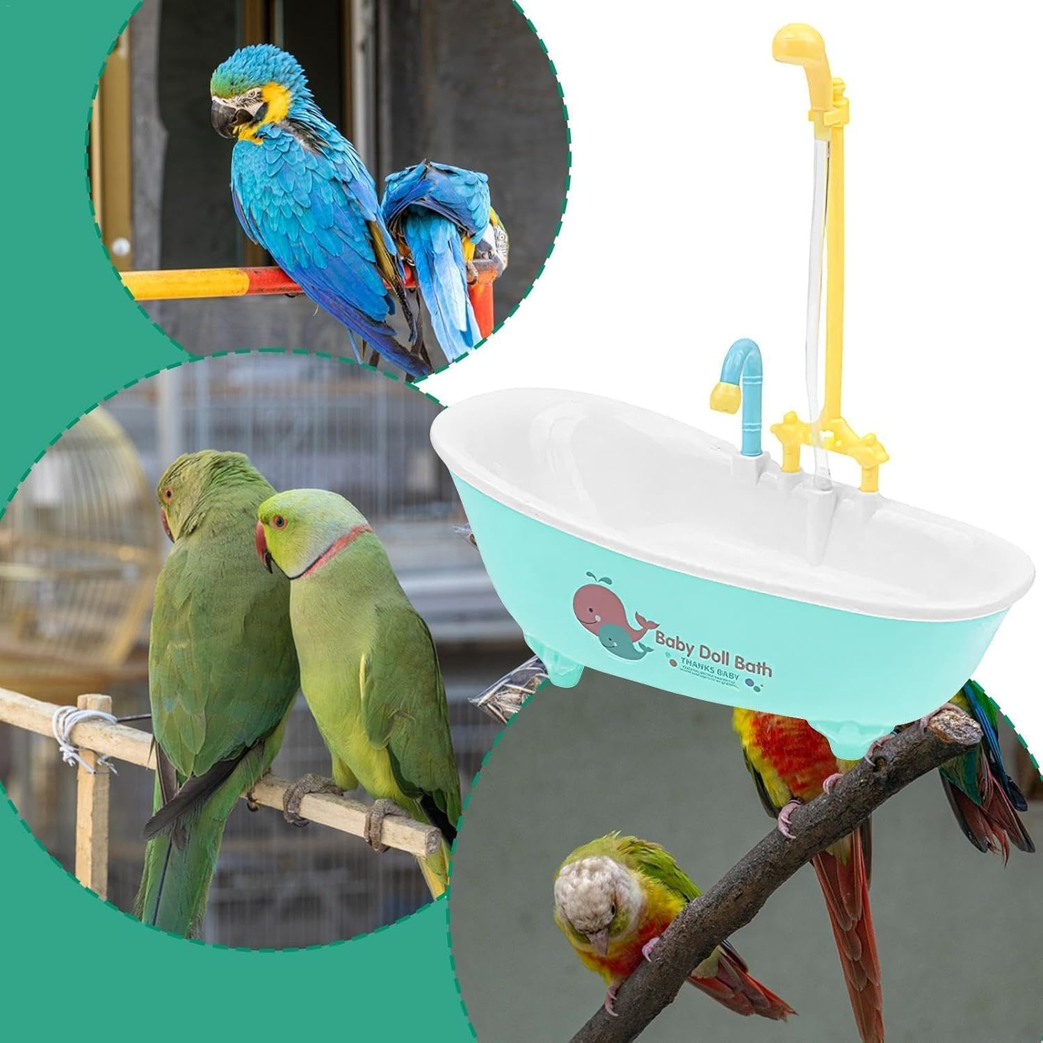 Parrot Automatic Shower Bathtub,Bird Bath Tub Bird Shower Bath with Faucet,Automatic Parrot Bathtub Bird Shower Bathtub,Automatic Parrot Bathtub Bird Shower Bathtub,Automatic Bird Bathtub Pet Bath Tub image number 1