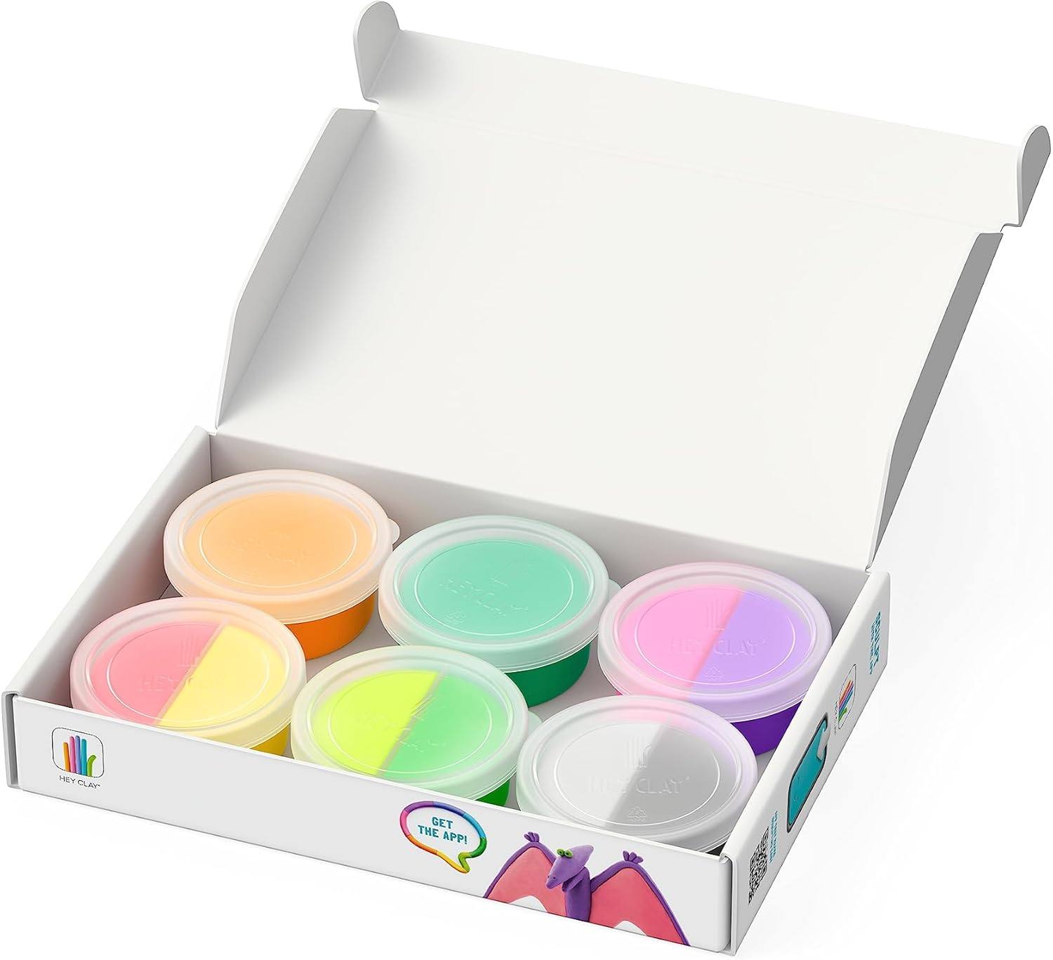 HEY CLAY Dinos Air Dry Clay Set 6 Cans Modelling Kit & Interactive App Instructions &ndash; Creative Set for Kids Ages 4-8 image number 5