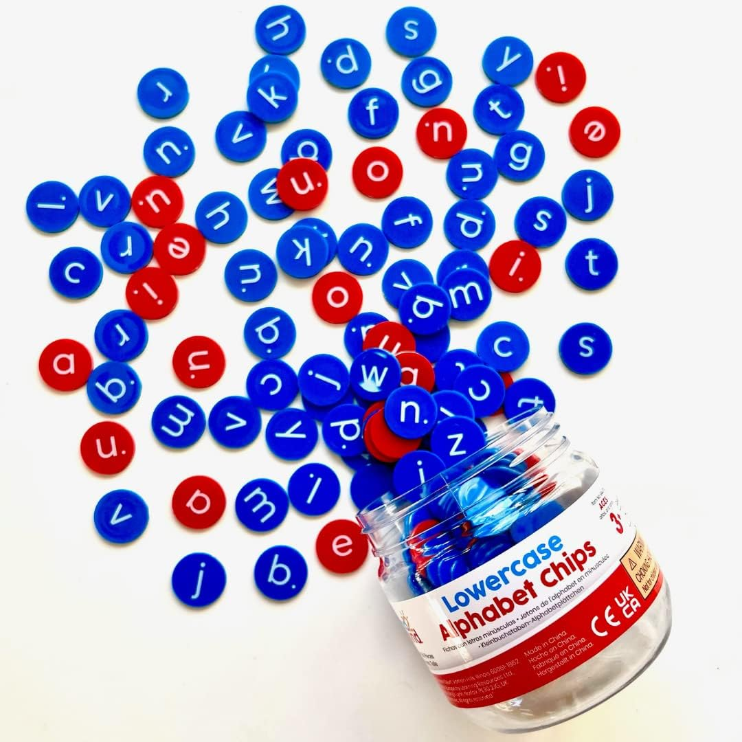 Learning Resources Lowercase Alphabet Counters, Set of 6 X 26 Counters with Consonants & Vowels for Classroom & Home Literacy Learning Activities, Ages 3+ image number 4