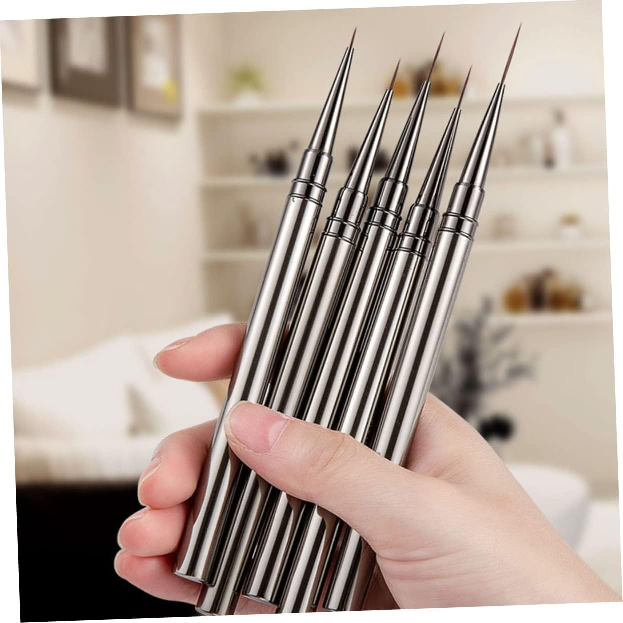 CANIGHT Nail Art Liner Pen Ultra-Fine Metal Brush for Detailed Nail Designs for Professional Manicure image number 4