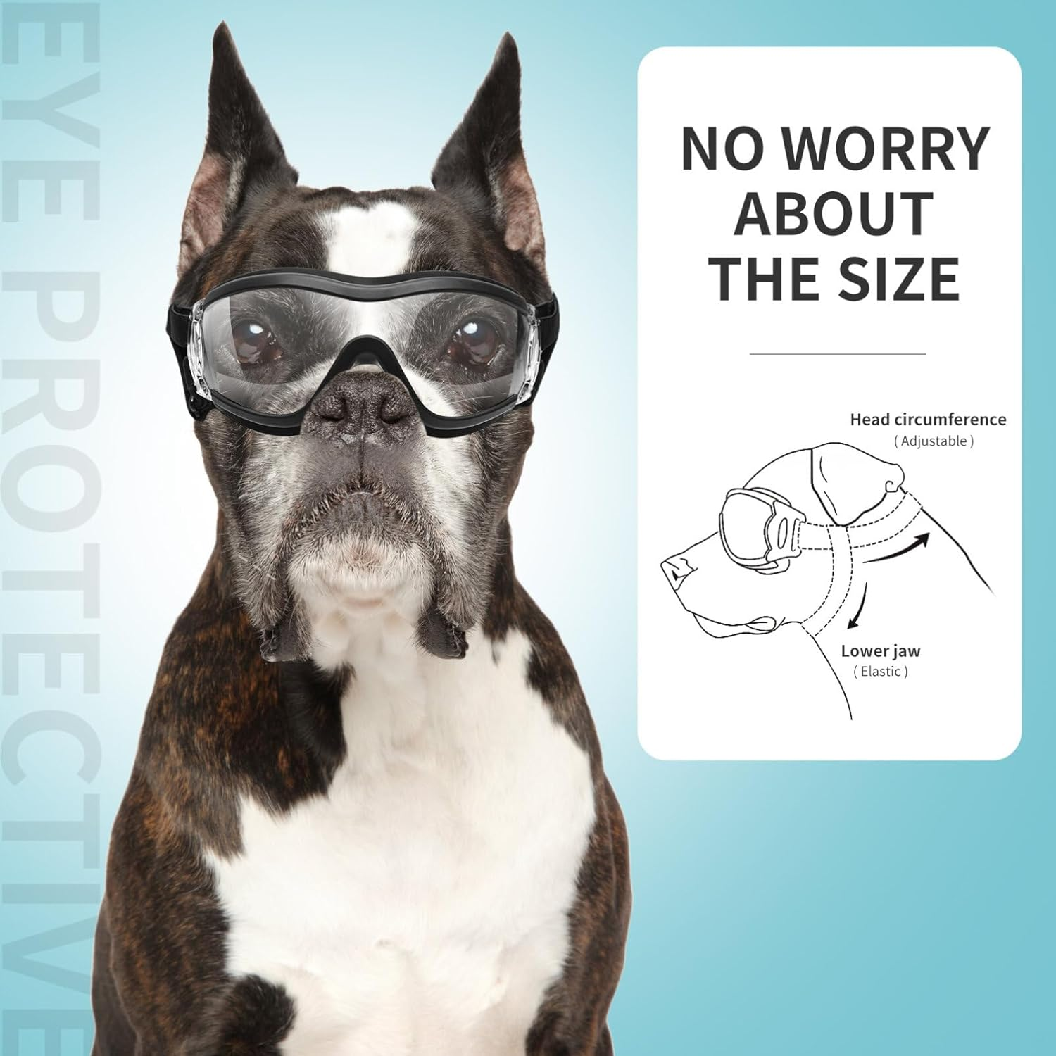 Iplusmile Pet Goggles Windproof Eye Protective Glasses Uv Protection for Dogs and Puppies Lightweight Outdoor Eyewear with Adjustable Strap image number 6