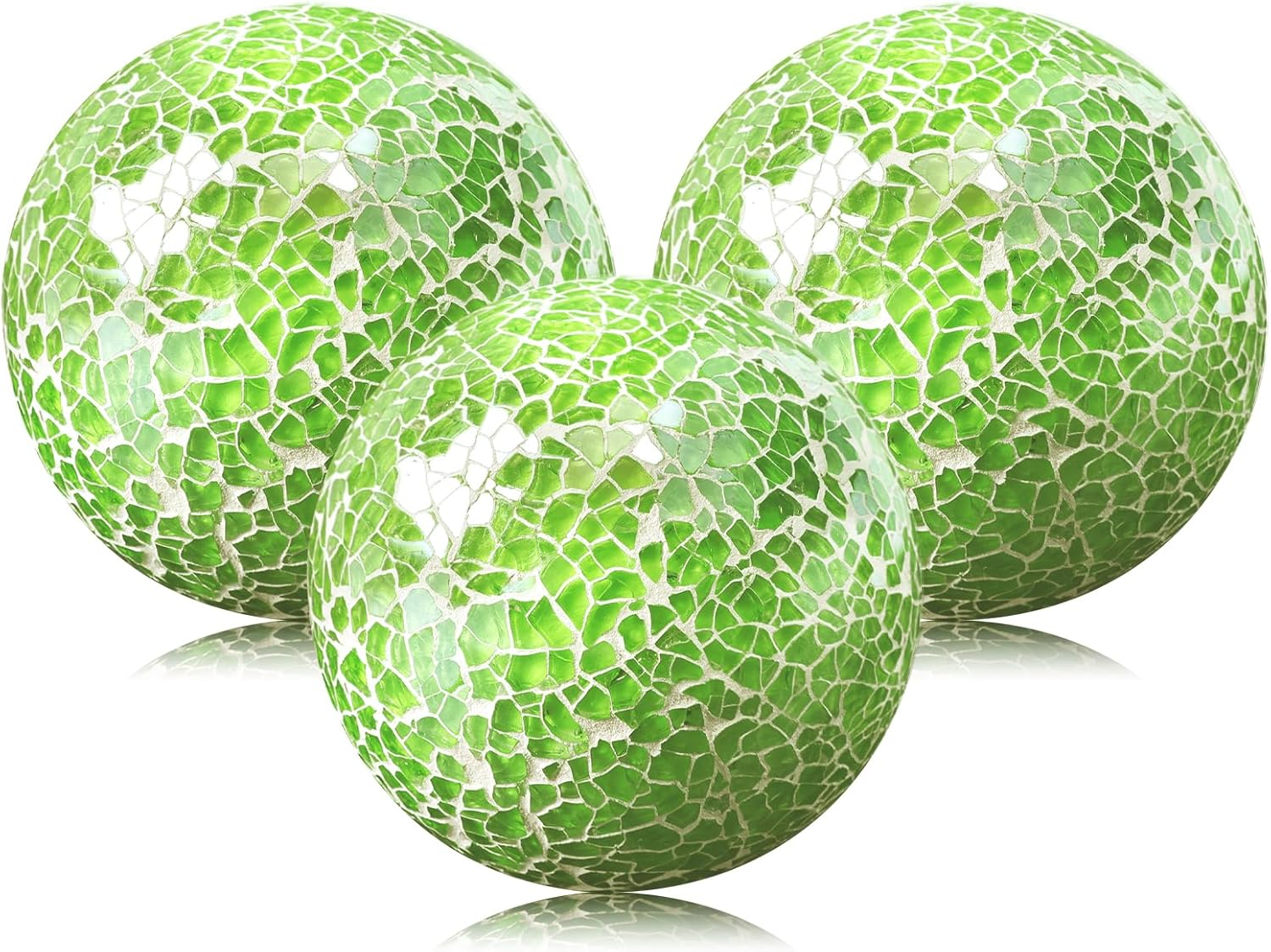 Decorative Balls for Centerpiece Bowls Black Mosaic Glass Orbs Sphere Crack Ball Mirror Globe Sparkle Coffee Table Decor Vase Filler Home Christmas 3 Pcs 8.5 Cm