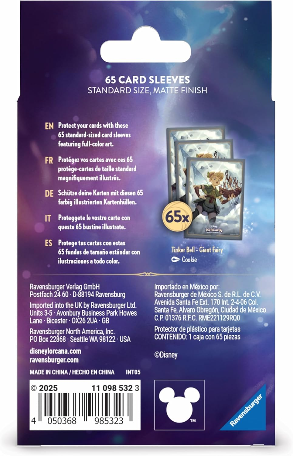 Ravensburger Disney Lorcana S8 Reign of Jafar Sleeves: Tinkerbell &ndash; Giant Fairy Enchanted image number 5