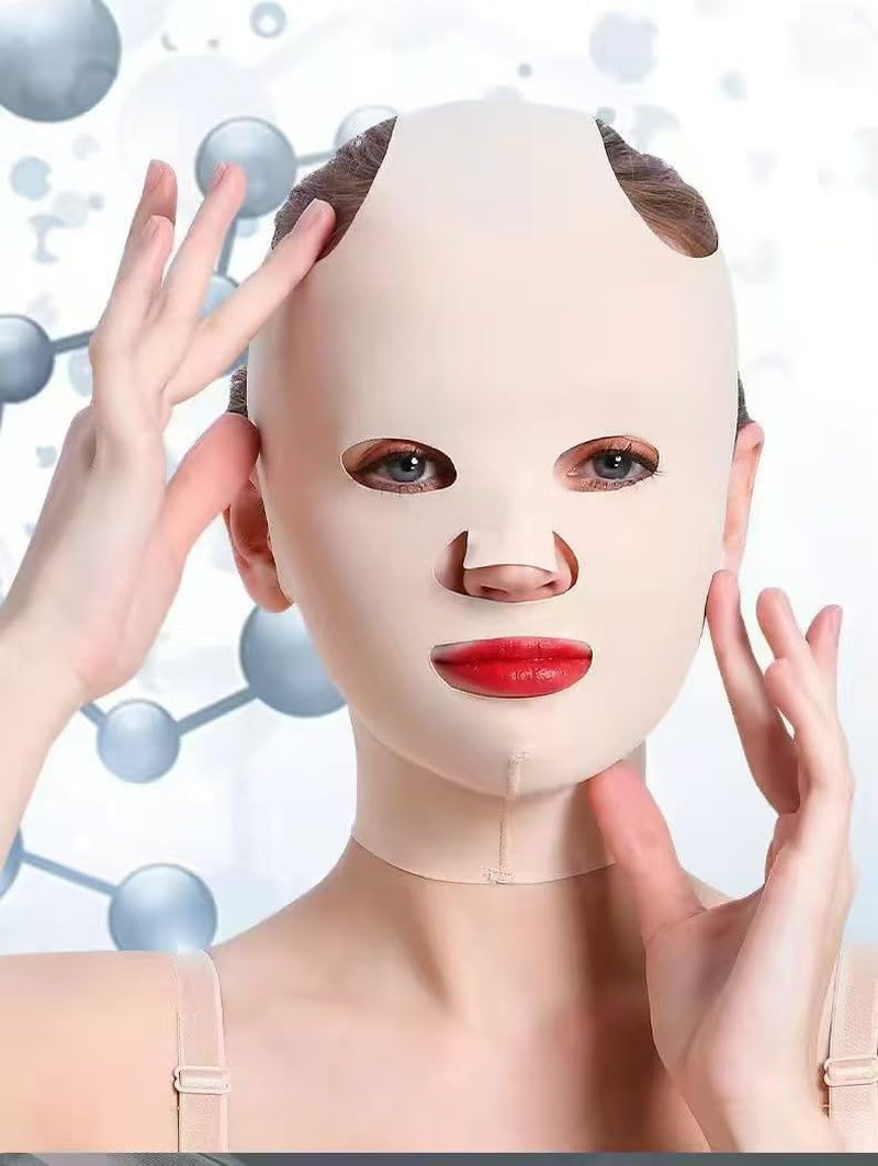 Facial Slimming Strap，Facial Slimming Mask Chin Strap Three Dimensional V Shaped Face Slimming Belt Eliminates Sagging Skin and Improves Contour (Colour of Skin, One Size) image number 5