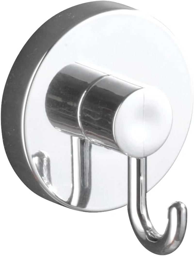 WENKO Wall Hooks with Loc-Vacuum Technology, for Hanging, Storage, for Shower, for Kitchen, No Drilling, No Holes, No Screws, without Nails, 9.29" X 1.57" X 3.74", Chrome