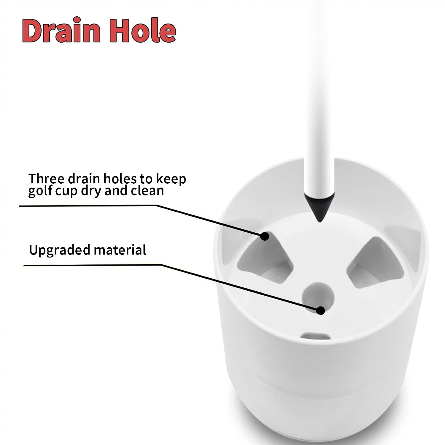 Golf Flagstick 6Ft, 185Cm Portable Five-Section Design for Backyard Practice Putting Green, Driving Range Golf Pin Flag Hole Cup Set, Gift Idea image number 1