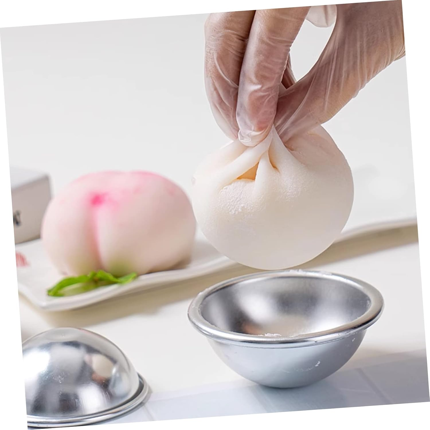 LOPUNER 6Pcs DIY Metal Bath Bomb Molds Decorative Bath Ball DIY Molds Cake Ball image number 1