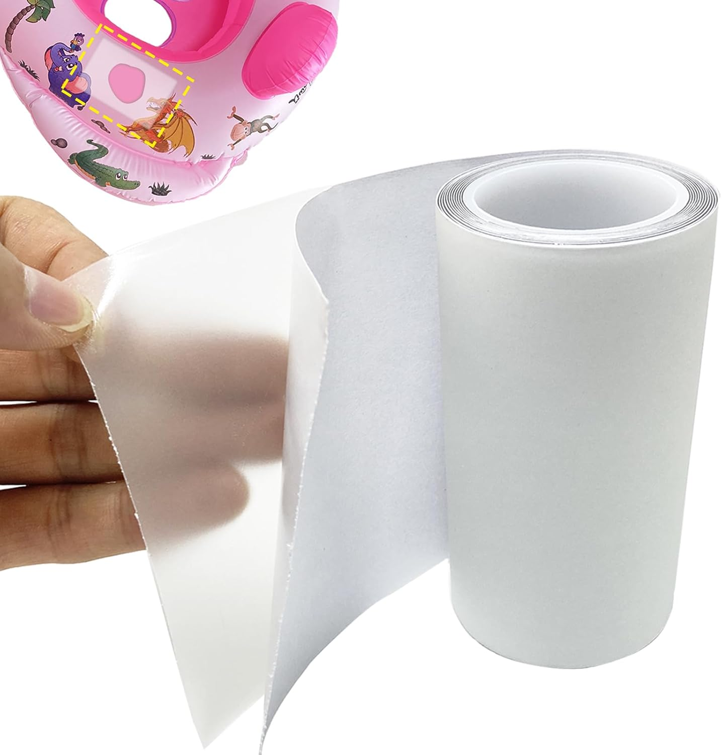 KAIHENG 4Inx7Ft Inflatable Patch Repair Kit, Waterproof TPU Air Mattress Patch Kit, Pool Repair Patch, Repair Tape for Pool Swimming Ring Pool Floats Bounce House Air Bed Tent Inflatable Toys image number 3