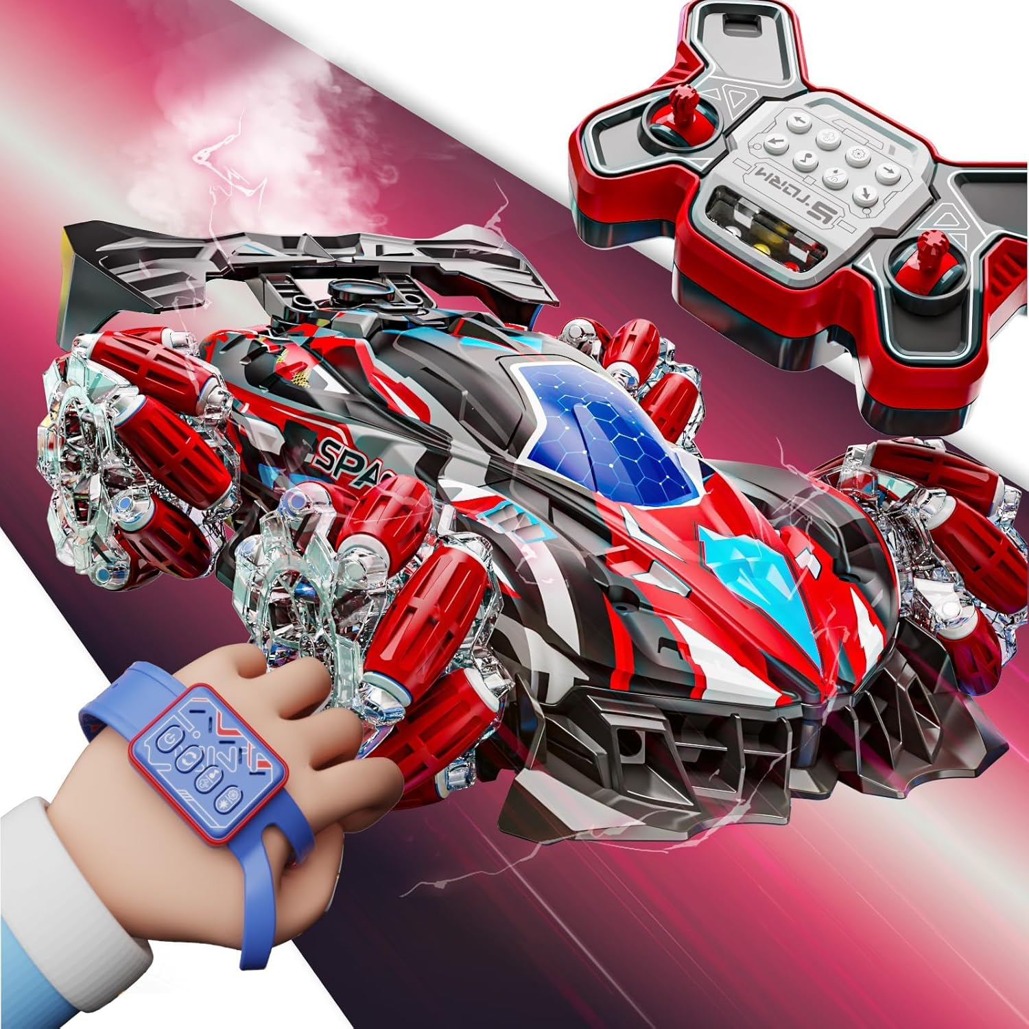 Remote Control Car for Kids Toys RC Stunt Car 360&deg;Rotating RC Cars with Music 4WD off Road Radio Controlled Truck 2.4Ghz Outdoor Toy RC Drift Car for Boys (Blue)