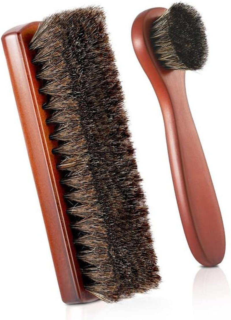 Horsehair Shoe Brush, 2Pcs Soft Horsehair Shoe Polishing Brush,Horse Hair Shoe Cleaning Brush,Horsehair Shine Shoes Brush,Horse Hair Shoe Brush,Soft Shoe Brush Shoe Shine Brush for Buffing Polishing image number 6