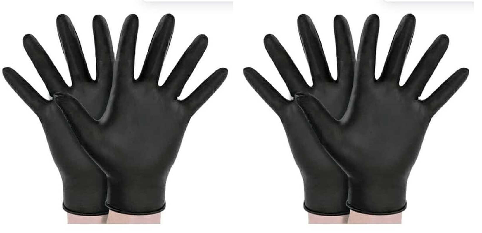 Bastion Nitrile Ultra Soft Powder Free Gloves, Black, Medium (Pack of 100)