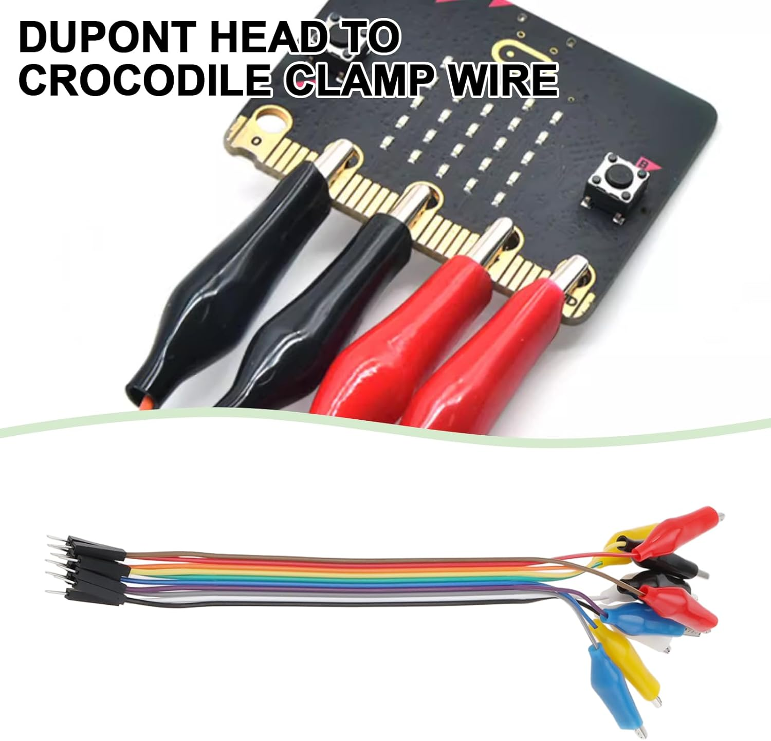 VGOL 4PCS Crocodile Clip D-Upont Cable Connector Socket 10 Pin Jumper Wire Male to Alligator Clip Wire Length 17.5Cm for Electronic Experiment image number 6