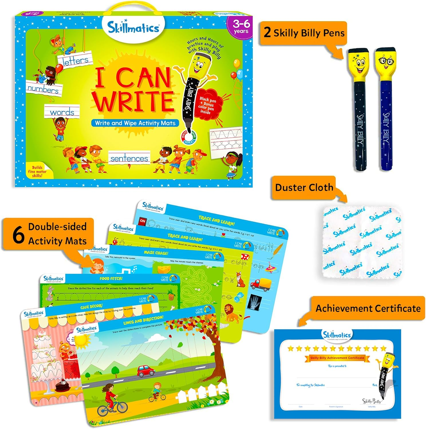 Skillmatics I Can Write - Reusable Preschool Learning Activities, Educational Toy and Game, Back to School Supplies, Gifts for Students, Kids, Toddlers Ages 3, 4, 5, 6 image number 2