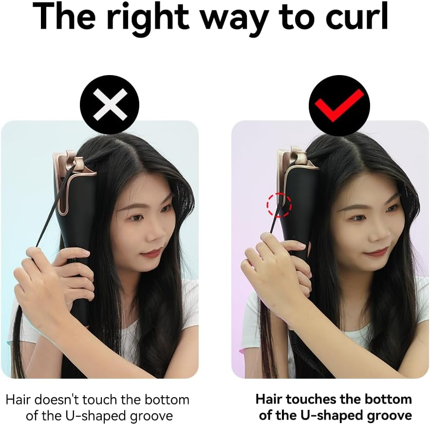 Automatic Hair Curler, Wave Curling Iron for Fluffy Hairstyle, Anti-Tangling Hair Curling Iron with 4 Adjust Temperature for All Hair Types image number 2