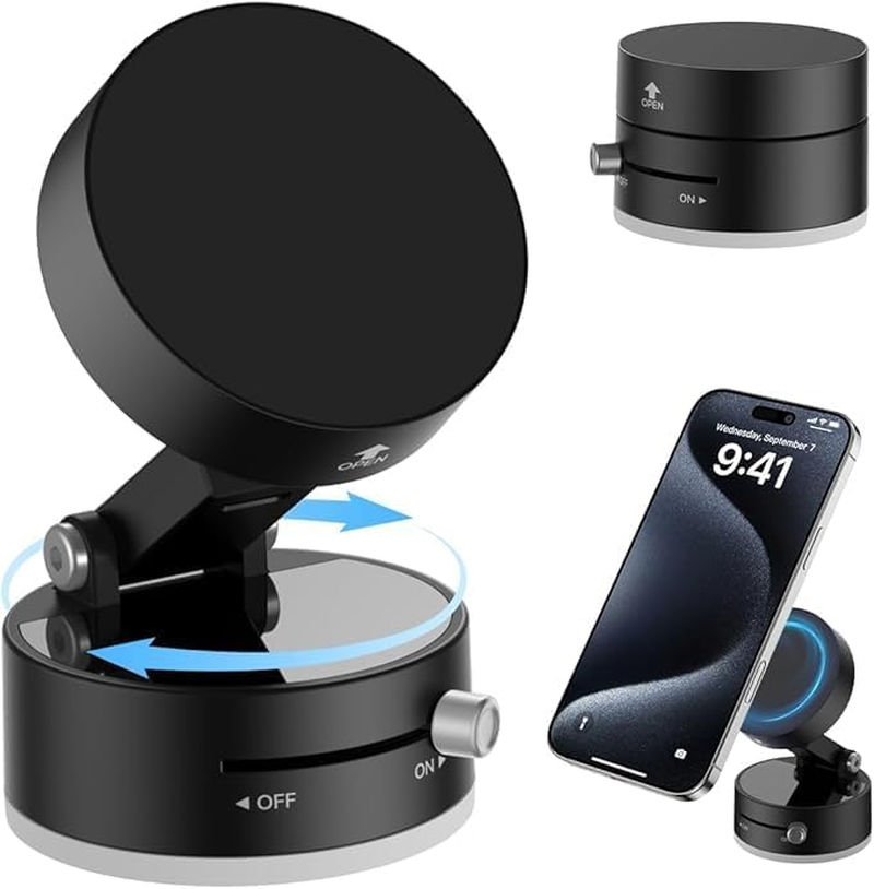 Foldable 360&deg; Magnetic Car Phone Holder, Dashboard Mount for All Smartphones, Universal Rotatable Phone Stand for Iphone and Android image number 3