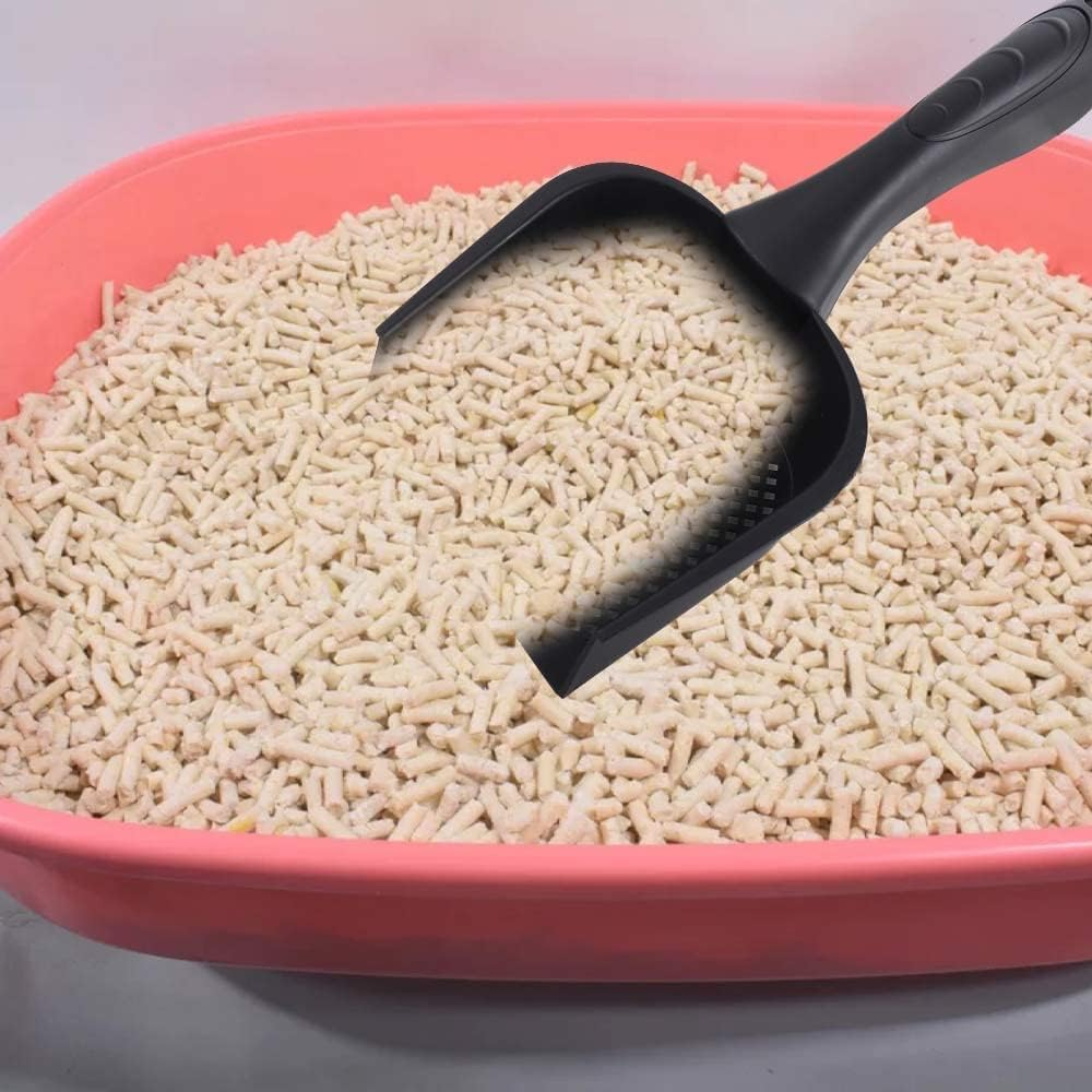 Large Cat Litter Scoop Flat Leading Edge Pet Poo Shovel Cat Fine Sand Scooper Sand Waste Scooper Easy to Clean Cat Toilet Products (Black, 28.8 * 10 * 3CM) image number 5