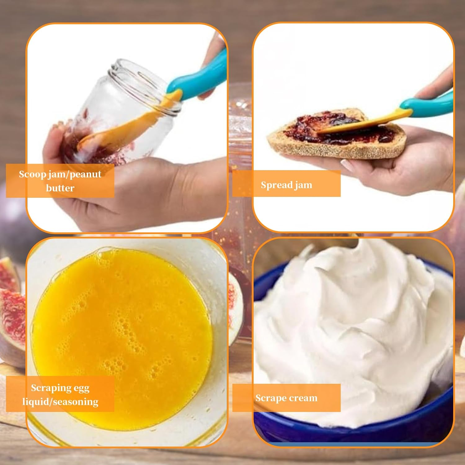 6 Pcs Adorable Platypus Jam Spoon, Silicone Toast Spread Stick, Cheese & Butter Sauce Scraper, Kitchen Baking Tools, Mixing Scraper, Seasoning Brush Knife, Crepe Spreader, Bpa-Free, 100% Food Safe (6) image number 3