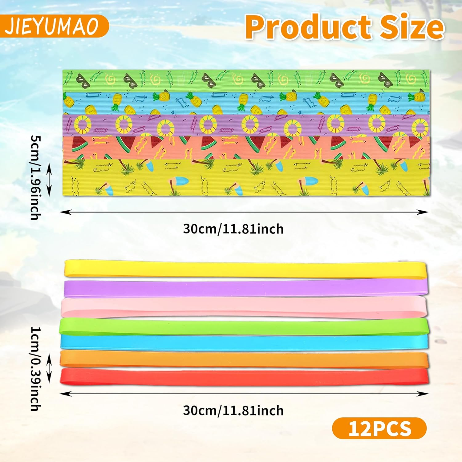 JIEYUMAO Beach Towel Bands, 12Pcs Beach Towel Straps, Multicolor Silicone Towel Bands for Beach Chair, Elastic Beachs Towels Holder for Beachs Pool Accessories image number 5