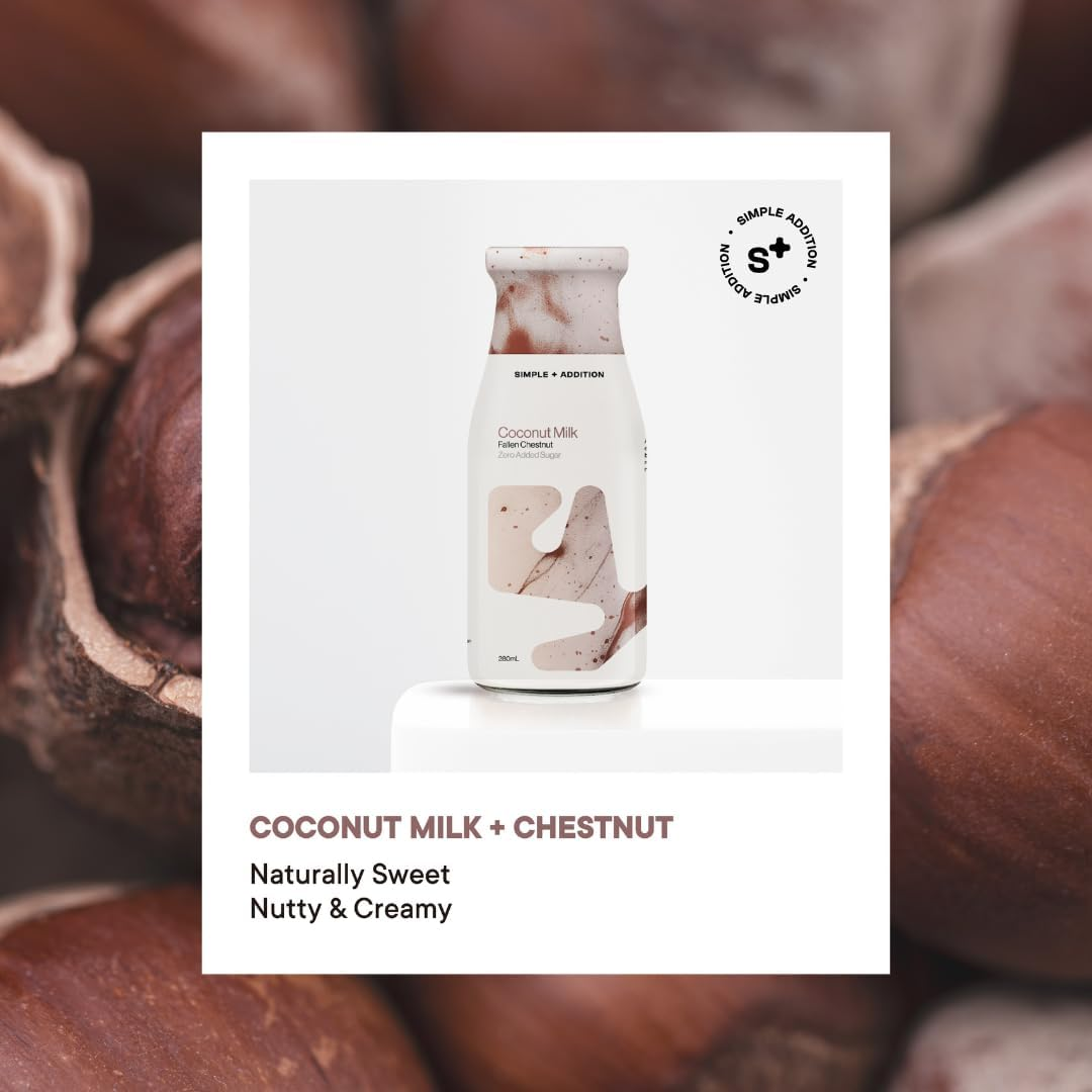 Simple + Addition Coconut Milk | Fallen Chestnut | 12 X 280Ml Glass Bottle. Inc Coconut Water, Refreshing, Potassium Rich Natural Coconut, Zero Added Sugar, Amazing Flavour & Hyper Hydration image number 6