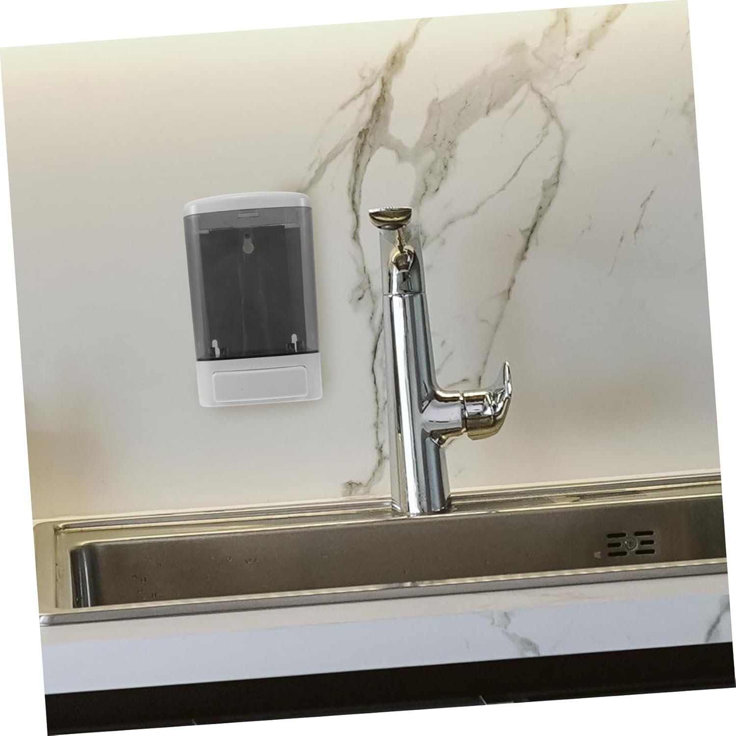 ELAYARD 2Pcs Wall-Mounted Soap Dispenser Hand Soap Dispenser for Bathroom Detachable Manual Dispense Wall Mounted Plastic Hand Pump Bottle Abs Black image number 5