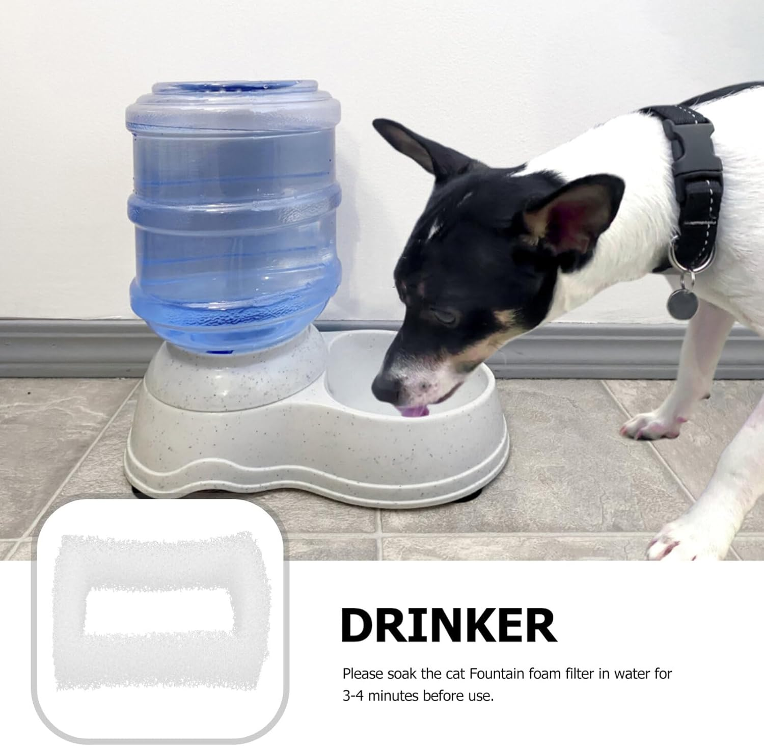 Alipis Cat Fountain Filter Sponge Foam Filter Replacement Pet Water Dispenser Parts Waterer Filters, White, 3.18X2.59X1.06In, 12Pcs image number 1