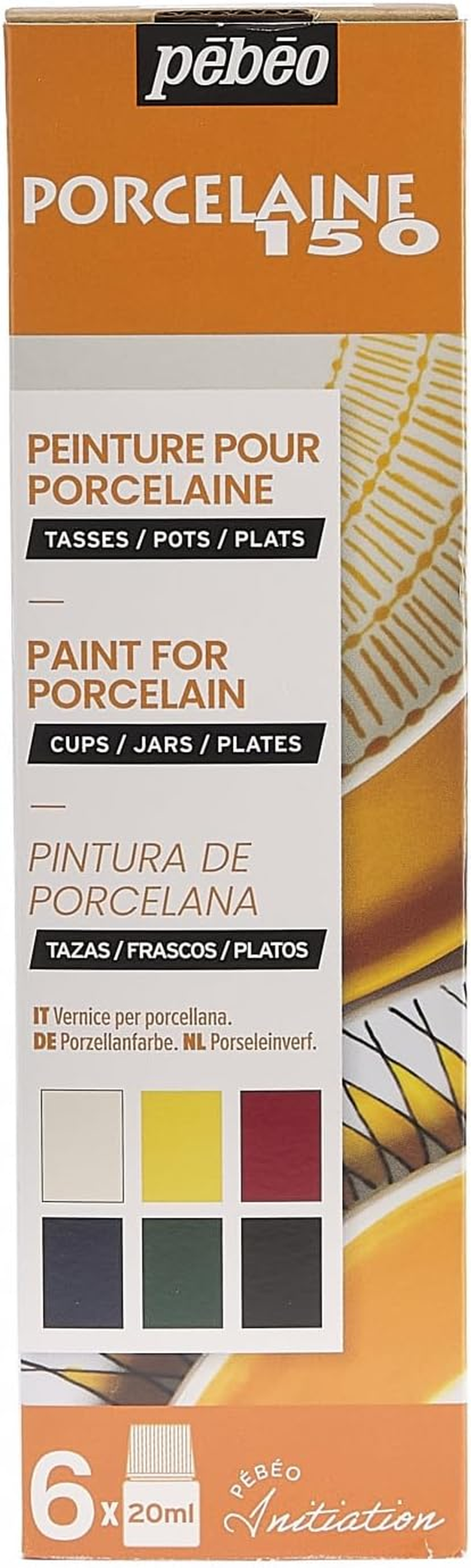 Pebeo Porcelaine 150 Gloss Decorative Paint Bottle, Set a (6 X 20 Ml) image number 7