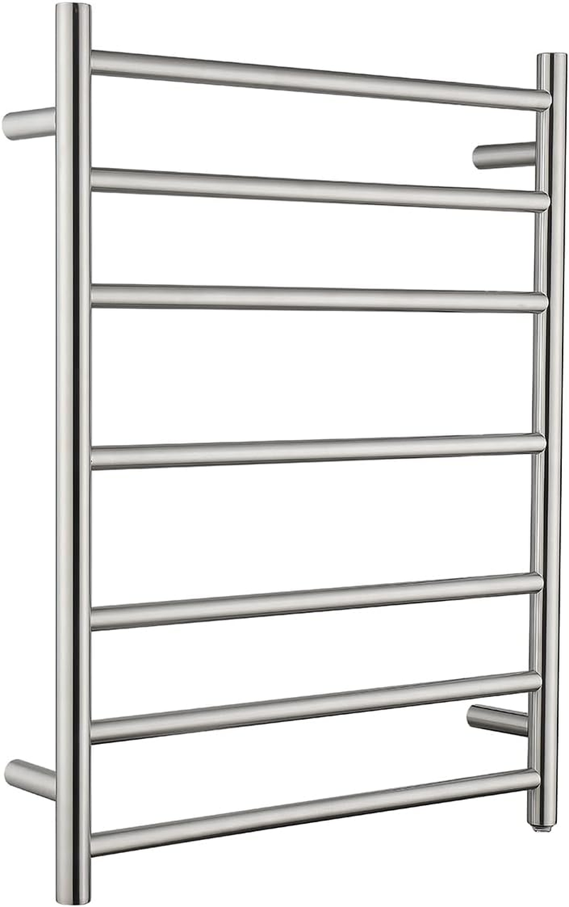 Decaura 7-Bar Heated Towel Rail, Electric Towel Warmer for Bathroom, Wall-Mounted, IP55 Waterproof, Plug-In or Hardwired, Stainless Steel, 600Wx800Hx122D Mm image number 4