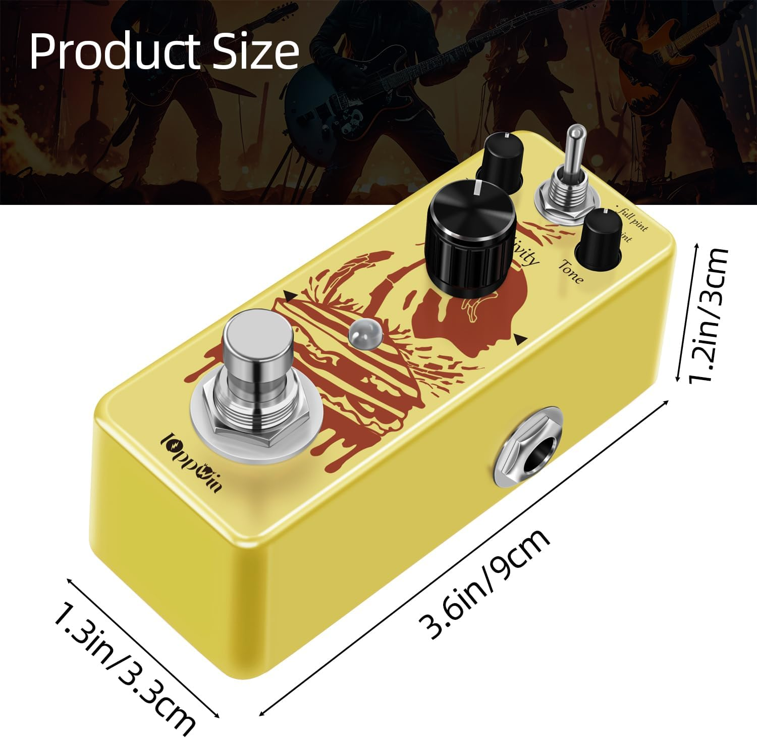 Ioppwin COMP Optical Compressor Pedal - Classic Smooth Dynamics Control, Preserves Transients, Metal Enclosure, True Bypass for Guitar/Bass image number 6