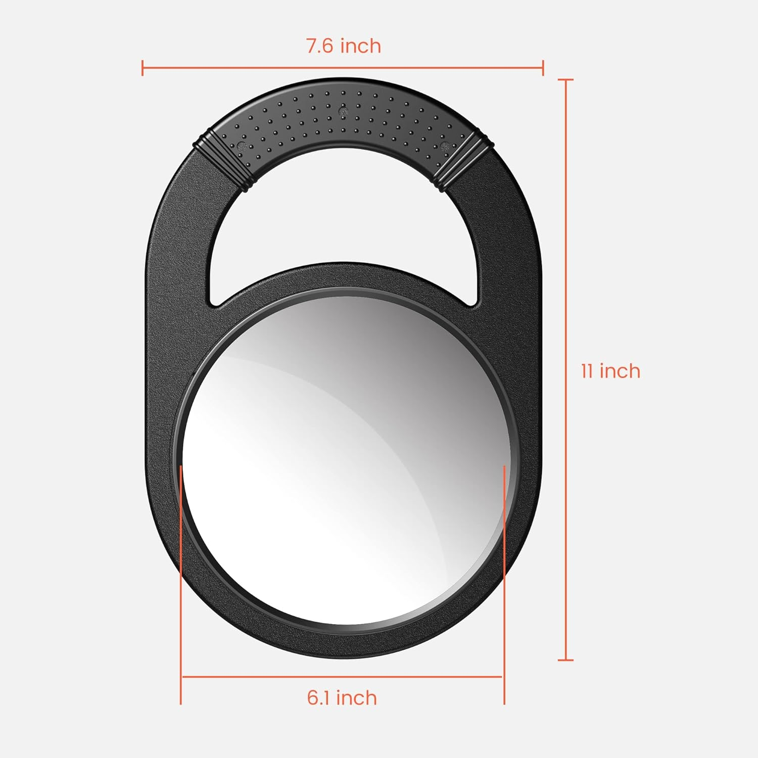 TASALON Unbreakable Hand Mirror, Hand Mirrors with Handle, Salon, Barber Mirror for Hair, Anti-Slip Hand Held with Rubber Grip for Travel, Makeup, Shaving, Shower, Camping - Black image number 6