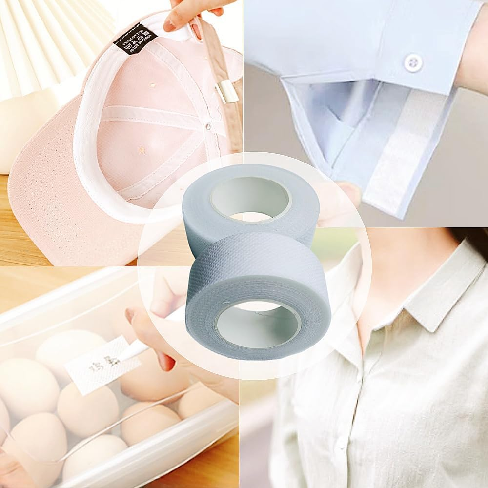 APZDFGIFCD 5 Rolls Collar Protector Sweat Pads, Self-Adhesive Shirt Collar Protector Absorbent Sweat Shields Pad for Hat Shirt Neck Liner Armpit Tape Collar Protectors for Women Men, White, 1 image number 4