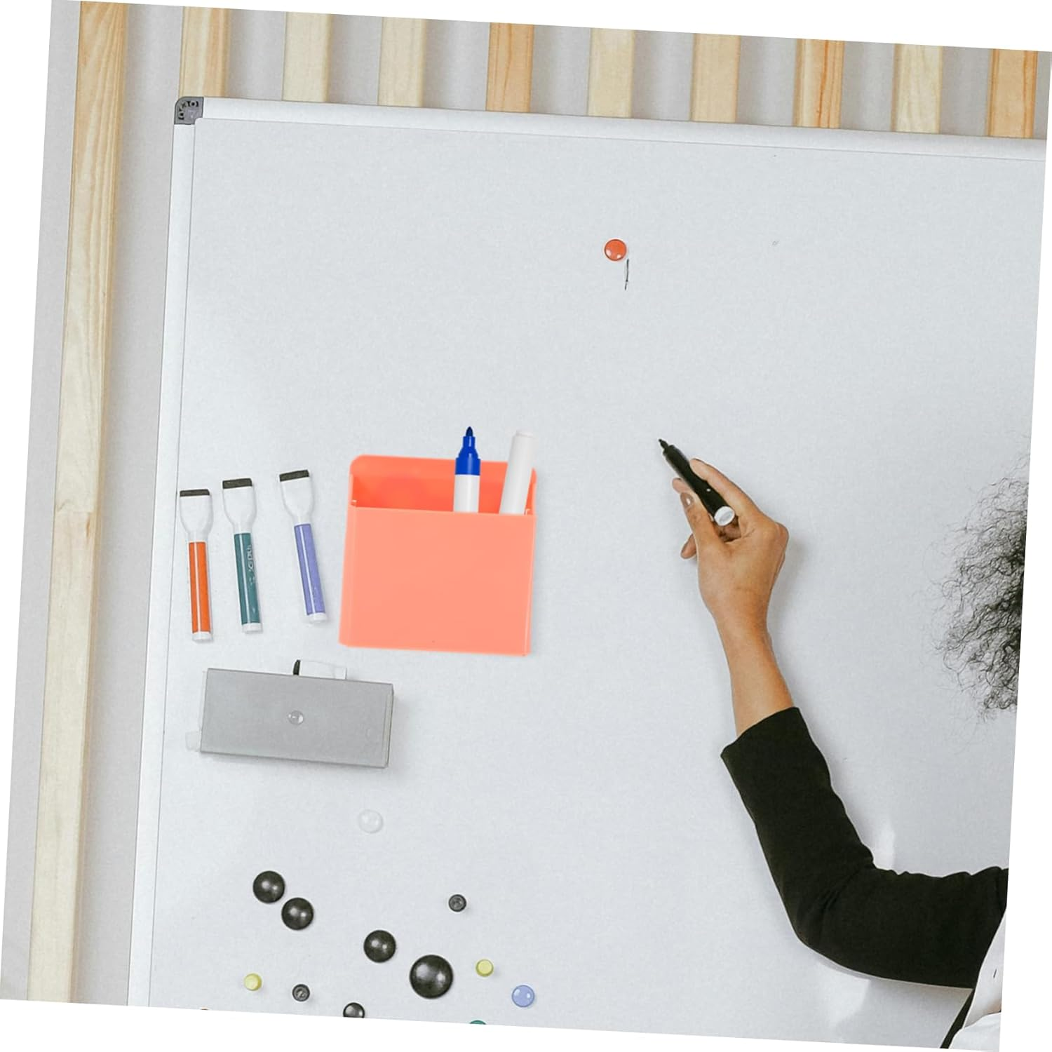 TEMPNAP 2Pcs Desk Storage Organizer Whiteboard Pencil Case Stationary Organiser Whiteboard Accessories Pen Holders image number 2